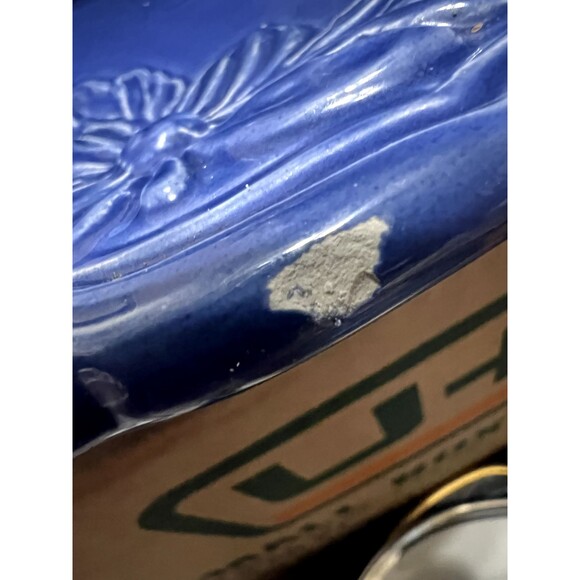 Large Blue Ceramic Antica Fornace Ceramiche da Tavola Serving Oval Platter  Used - Picture 11 of 11